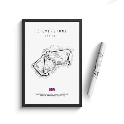 Silverstone F1 Circuit White Poster