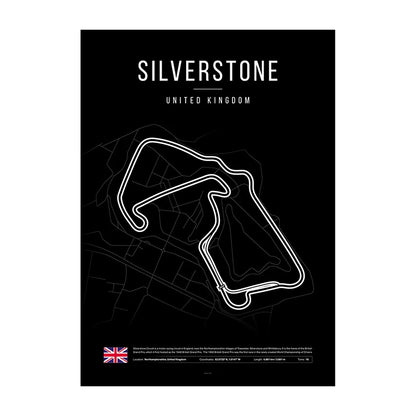 Silverstone F1 Circuit Black Poster