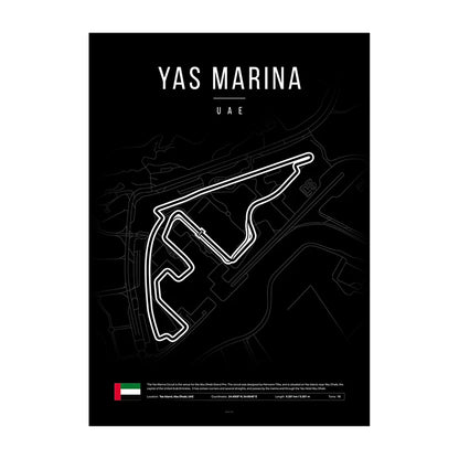 Yas Marina F1 Circuit Black Poster