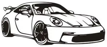Porsche GT3 Angle Silhouette Metal