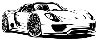 Porsche 918 Spyder Angle Silhouette Sticker