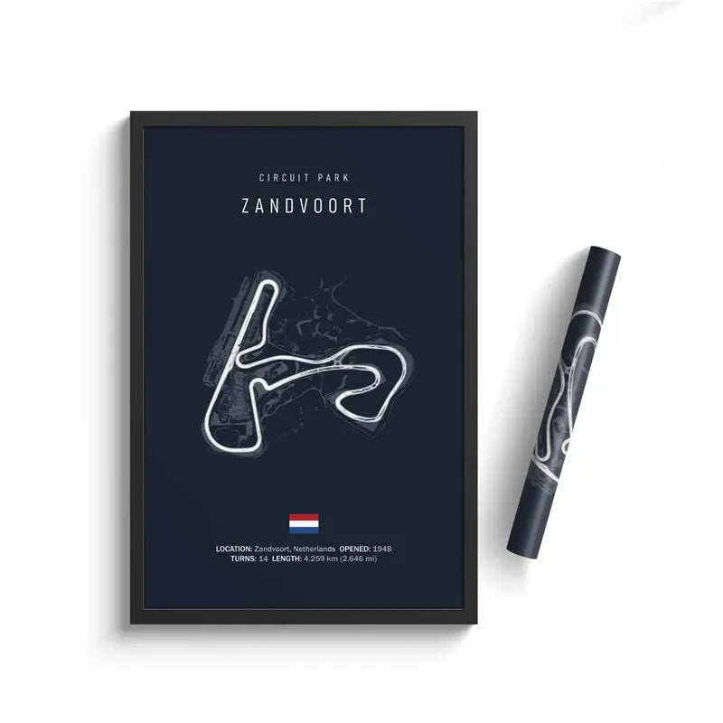 Zandvoort F1 Circuit Blue Poster