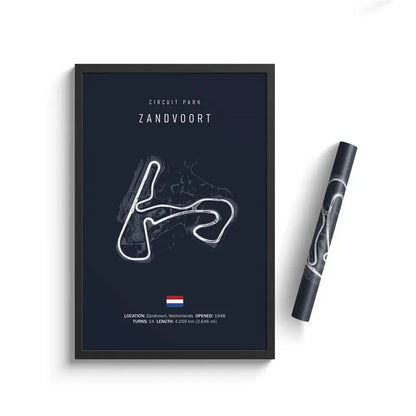 Zandvoort F1 Circuit Blue Poster