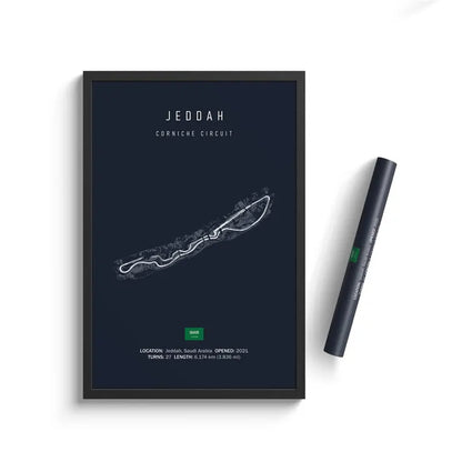 Jeddah F1 Circuit Blue Poster