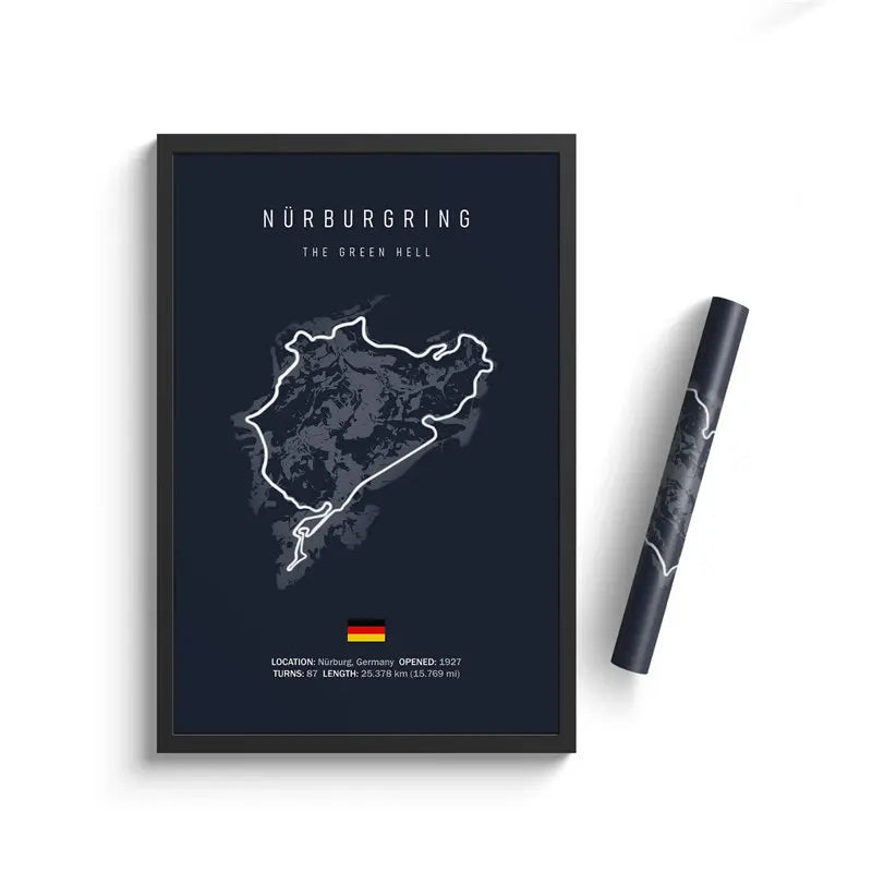 Nürburgring F1 Circuit Blue Poster