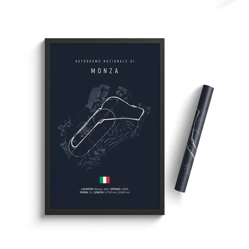 Monza F1 Circuit Blue Poster
