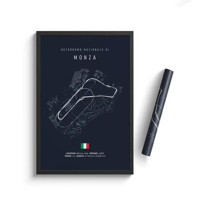 Monza F1 Circuit Blue Poster