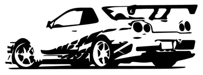 Nissan Skyline GT-R R34 Rear Angle Silhouette Sticker