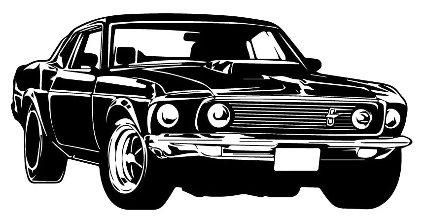 Ford Mustang Fastback Angle Silhouette Sticker