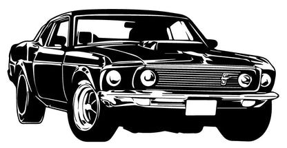 Ford Mustang Fastback Angle Silhouette Sticker
