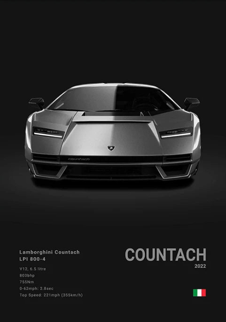 Lamborghini Countach LPI 800-4 Concept Poster