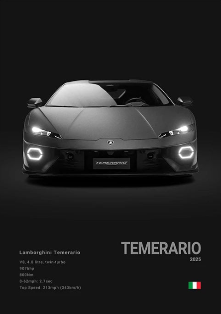 Lamborghini Temerario Concept Poster