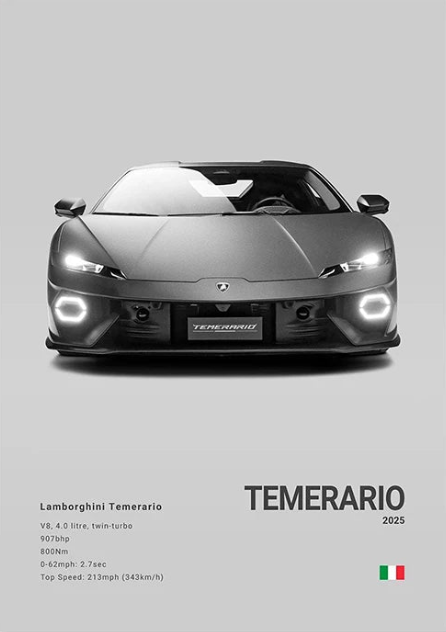 Lamborghini Temerario Concept Poster