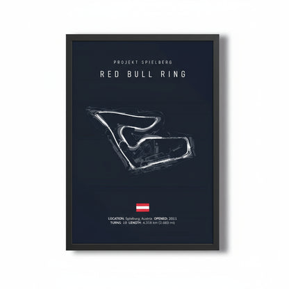 Red Bull Ring F1 Circuit Blue Poster
