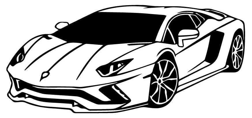 Lamborghini Aventador Angle Silhouette Sticker