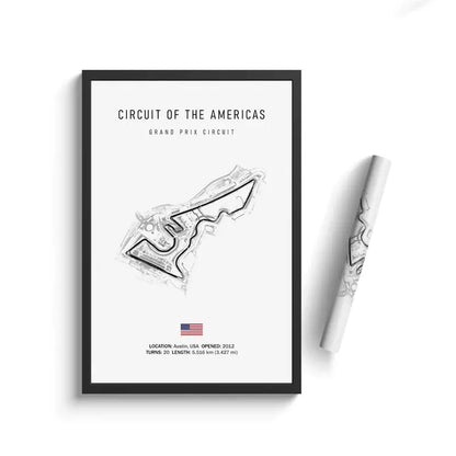 Circuit Of The Americas F1 Circuit White Poster