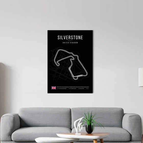 Silverstone F1 Circuit Black Poster