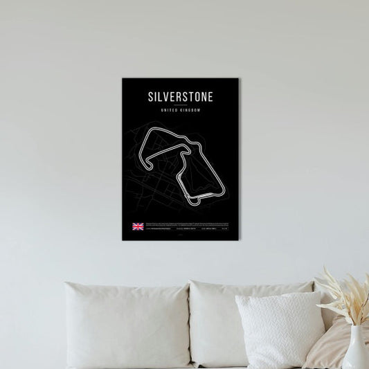 Silverstone F1 Circuit Black Poster
