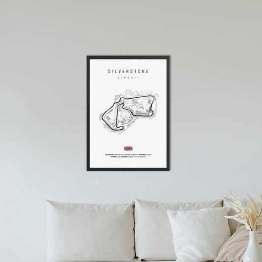 Silverstone F1 Circuit White Poster