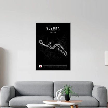 Suzuka F1 Circuit Black Poster