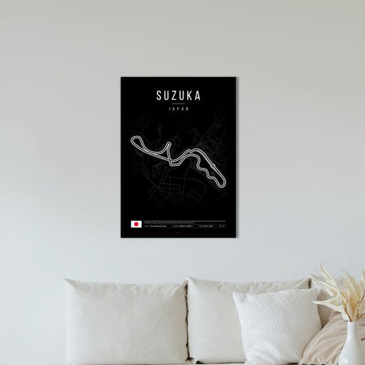 Suzuka F1 Circuit Black Poster