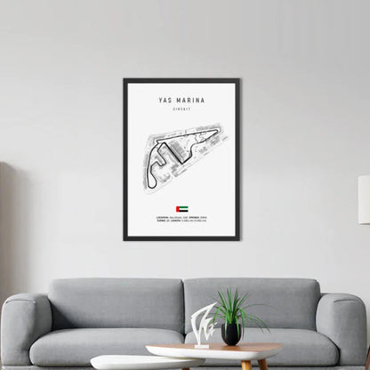 Yas Marina F1 Circuit White Poster