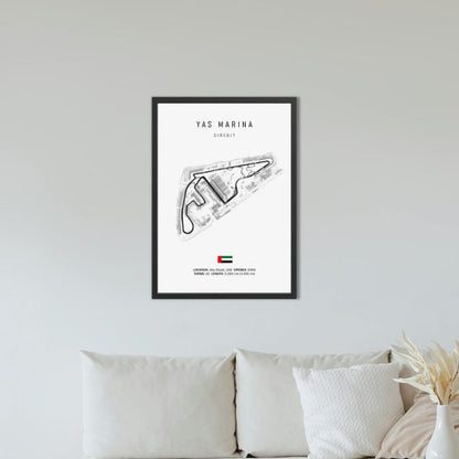 Yas Marina F1 Circuit White Poster