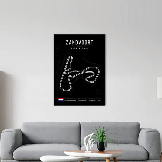 Zandvoort F1 Circuit Black Poster