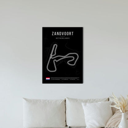 Zandvoort F1 Circuit Black Poster
