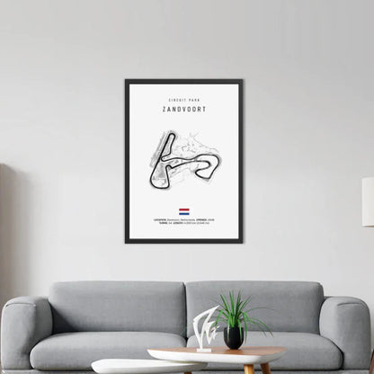 Zandvoort F1 Circuit White Poster