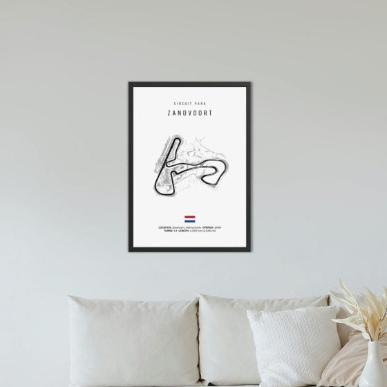 Zandvoort F1 Circuit White Poster