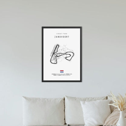 Zandvoort F1 Circuit White Poster