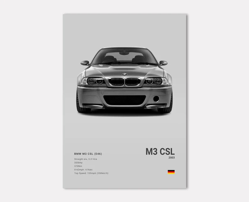 BMW E46 M3 CSL Concept Poster