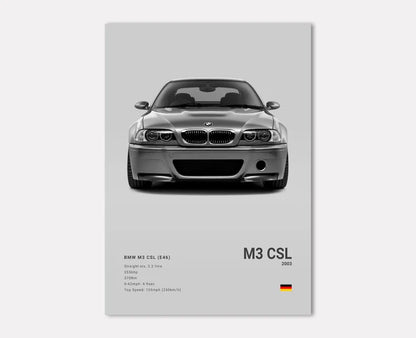 BMW E46 M3 CSL Concept Poster