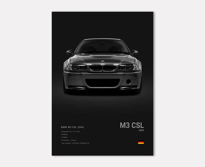 BMW E46 M3 CSL Concept Poster
